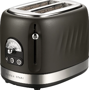 Boden Stark 2 Slice Stainless Steel Toaster Ripple - Charcoal