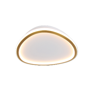 LED Large Ovoid Black 42cm Framed Ceiling Fitting, Gold, 36W