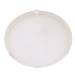 Metal Base with Alabaster Glass and White Clips, 400mm diameter, 3x 60W ES