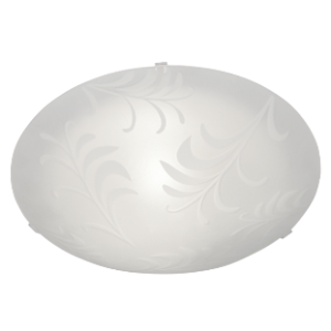 Metal and Patterned Frosted Glass with Clear Plastic Clips, 1x 60W (11W) ES