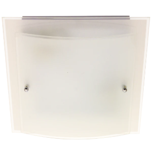 Large Frosted Glass Fitting with Polished Chrome Clips, 400mm x 400mm diameter, 3x 60W ES