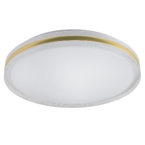 Metal Ceiling Fitting with Clear PMMA and Gold Rim, 24W LED (Included)