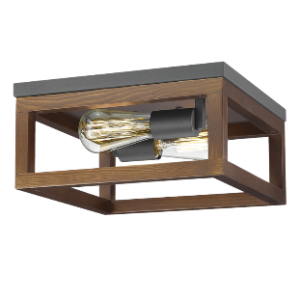 Metal and Wood Ceiling Fitting, 2x 40W (11W) ES (Not Included)