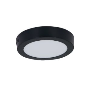 LED Ceiling Fitting, Aluminium with PC Cover, Matt Black, 12W LED (Included)