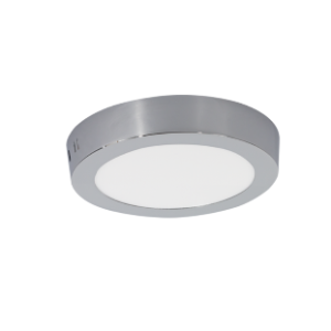 LED Ceiling Fitting, Aluminium with PC Cover, Chrome, 12W LED (Included)