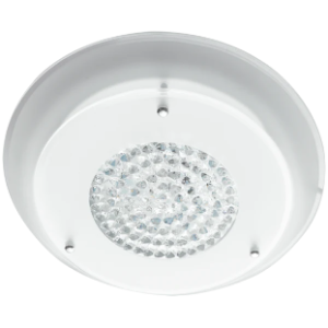 LED Large Polished Chrome Fitting with White Glass and Crystals, 15W LED (Included)