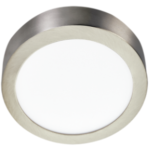 LED Small Ceiling Fitting, Satin Chrome with Polycarbonate Cover, 18W LED (Included)
