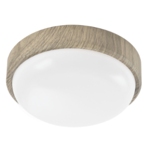Polycarbonate Ceiling Fitting, Wood, 15W LED