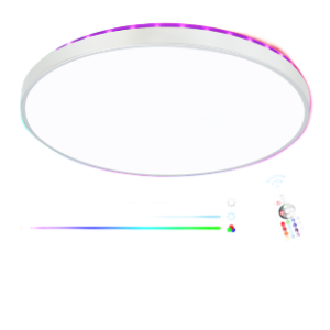 LED Ceiling Fitting with RGB Back Lighting Includes Remote Control, 32W LED