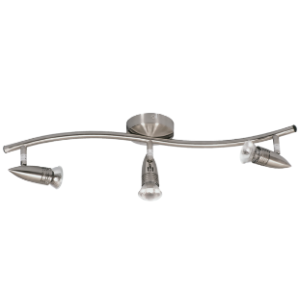Satin Chrome Spotlight, 3x 50W GU10 or GU10 LED or GU10 CFL (Not Included)