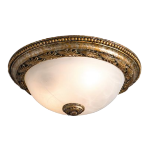 Lace Ceiling Light, Antique Gold and White, Excluding 2 E27 2x 60W