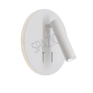 Spin Round Bedside Reading fitting with metal body and base, White, Separate Switches, Includes LED DRIVER, 3W+7W, Separate switches