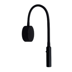 Sheraton Bedside Reading fitting with flexible arm, Black, 3W, Includes LED driver.