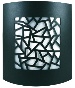Die-Cast Aluminium Wall Light, Black, 1x E27