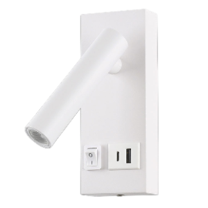 Reading Light with USB port, White, 3W LED