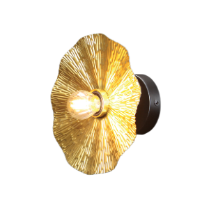 Golden Flower Wall Light, Gold & Black, 40W 1xE27