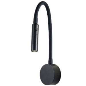 Metal LED Wall Light with Flexible Arm and Switch, Black, 3W LED (Included) 1x LED Driver (Included)