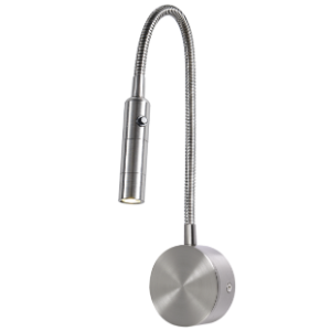 Metal LED Wall Light with Flexible Arm and Switch, Satin, 3W LED (Included) 1x LED Driver (Included)