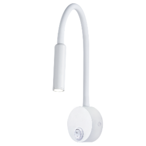 Metal LED Wall Light with Flexible Arm and Switch, White, 3W LED (Included) 1x LED Driver (Included)