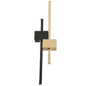 Metal and Acrylic LED Wall Bracket, Sand Black and Painted Gold, 12W LED (Included)