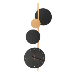 Metal and Plastic Clock Wall Bracket, Black and Gold, 12W LED (Included)