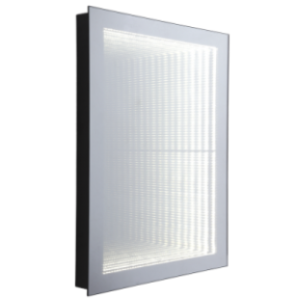 Steel and Glass Rectangular LED Infinity Mirror, 20W LED (Included)