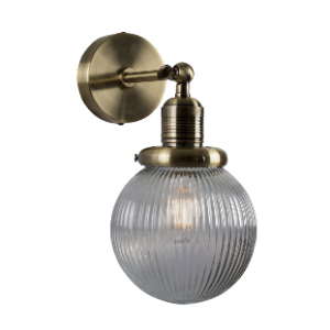 Barcelona Wall Light, Steel, Bronze with Clear Glass, Excluding 1x E27 max 40W