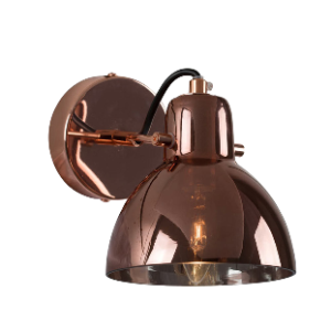 Siena Wall Light, Steel, Copper, Excluding 1x E14 Max 40W