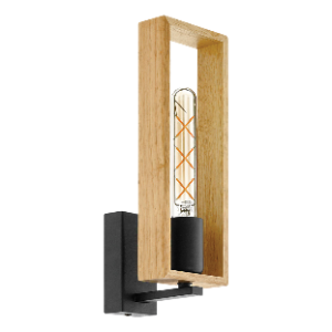 Littleton 1LT Wall Light, Black/Brown, E27