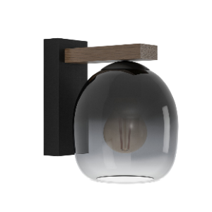 Filago Wall Light, Black, 1x E27 40W