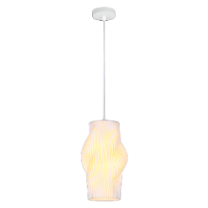 Dahlia 3D Printed Recycled Pendant, White