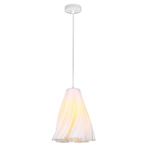 Tulip 3D Printed Recycled Pendant, White