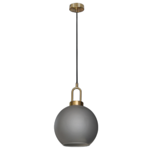 Truffle Pendant, Antique Brass and Clear Glass,25cm