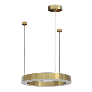 Golden Halo Pendant, Gold with Opal White Diffuser, 50cm