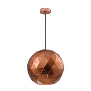 Large Laser Cut Metal Ball Pendant, Copper, 40W E27