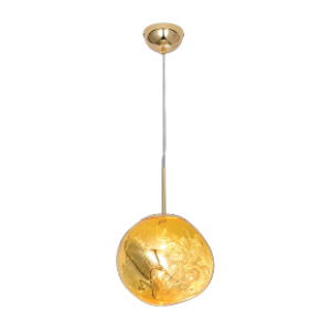 Molten Pendant, Gold with Gold Acrylic Shade, 40W E27