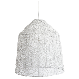 Resin Woven Bell Pendant, Height 450mm, White