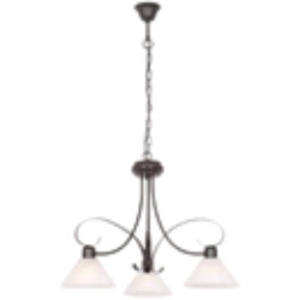Chandelier with Alabaster Glass, Black and Brown