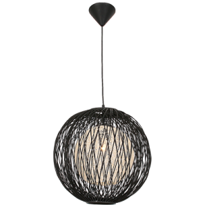 Pendant, Black Outer Bamboo Cover with Natural Inner Twine