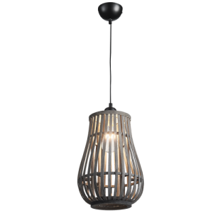 Metal and Rattan Pendant