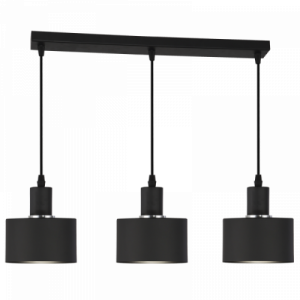 Metal Cord Pendant, Black, 3 lights