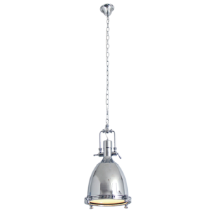 Polished Steel and Glass Pendant, Chrome