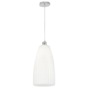 Polished Chrome with Opal Fluted Glass, 1x 60W ES