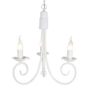 Metal Chandelier, Fossil White, 3x 60W SES