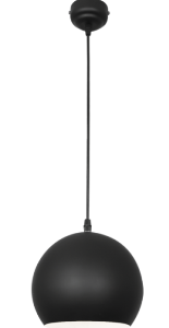Black Metal Pendant, 1x 60W ES