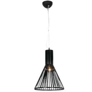 Metal Cord Pendant, Black, 1x 60W ES