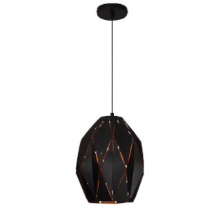 Black Metal Pendant,1x 60W/11W ES?(Not Included)