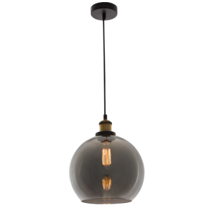 Metal Cord Smoke Glass Pendant