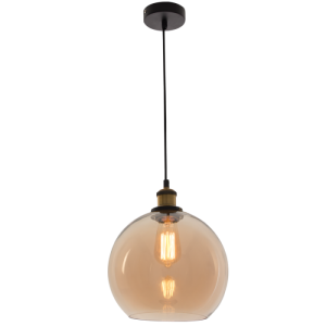 Metal Cord Amber Glass Pendant
