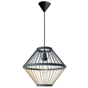 Bamboo Pendant, Natural/Black
